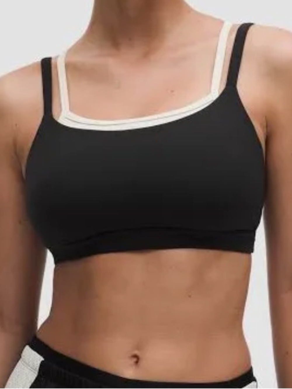 NWT LULULEMON Layered Cami Strap Bra Black/Light Ivory
